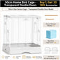 BUCATSTATE 50cm Premium Acrylic Bird Cage | Large Double Front Doors | Pull-Out Easy-Clean Tray | Clear View Habitat