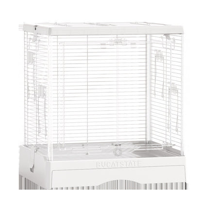 BUCATSTATE 50cm Premium Acrylic Bird Cage | Large Double Front Doors | Pull-Out Easy-Clean Tray | Clear View Habitat