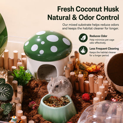 BUCATSTATE Coconut Husk Substrate 4L – Natural Burrowing Bedding for Hamsters, Reptiles & Small Pets