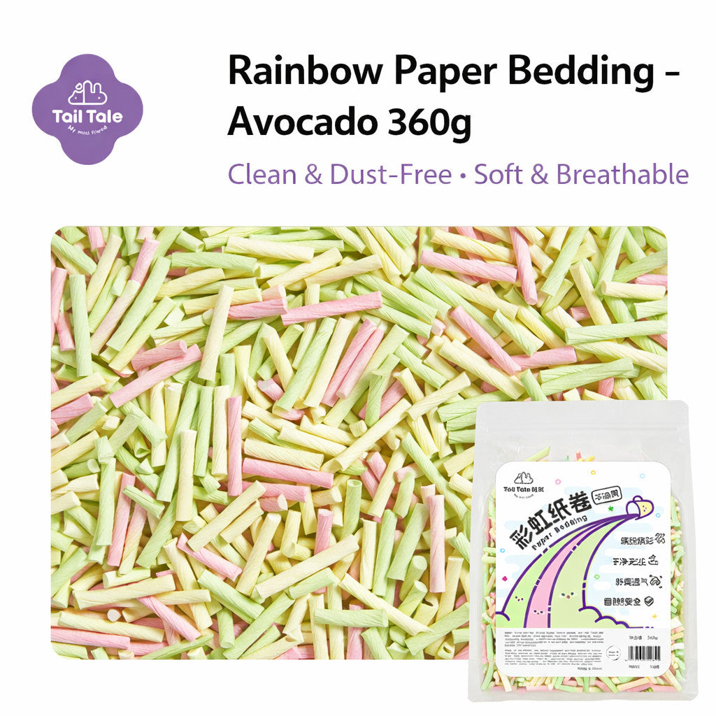 Tail Tale Hamster Rainbow Paper Bedding 360g Effectively Absorbs Odors 100% Virgin Wood Pulp