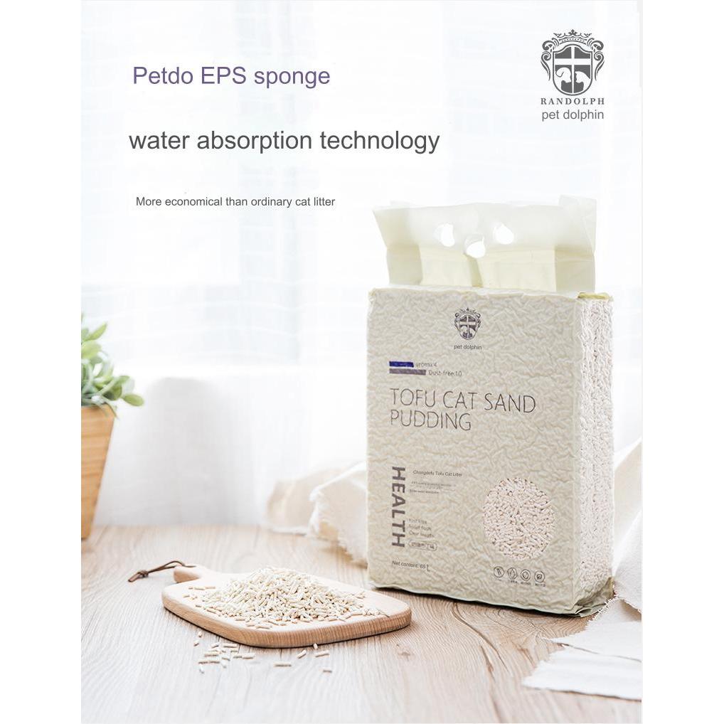 Milk Tofu Cat Litter, Water-Absorbing Particles, Degradable, Dust-Free, Multi-Flavored, Strong Water-Absorbing