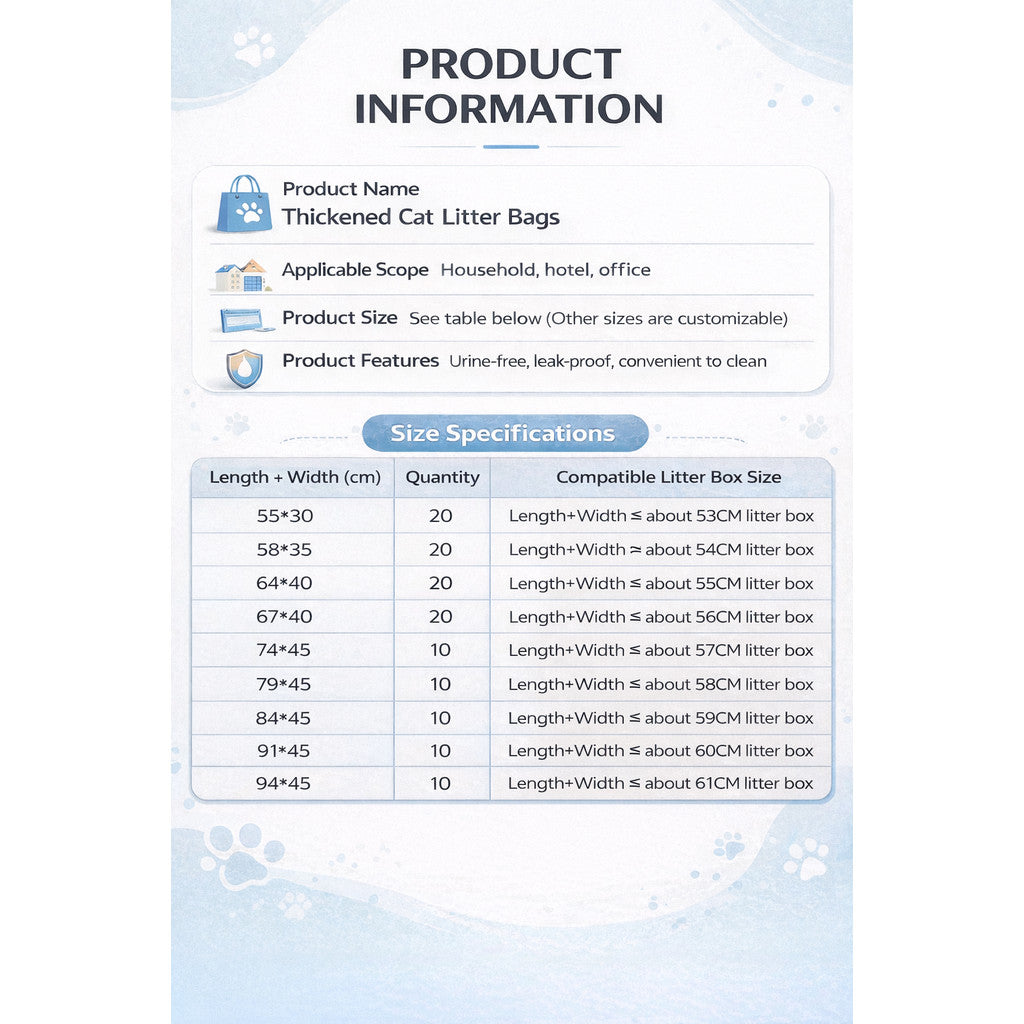 Cat Litter Trash Bags - Drawstring Cat Toilet Disposable Bag, Thickened Drawstring Type Trash Bag, Available In All Size
