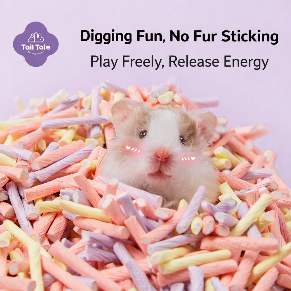 Tail Tale Hamster Rainbow Paper Bedding 360g Effectively Absorbs Odors 100% Virgin Wood Pulp