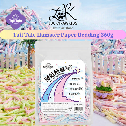 Tail Tale Hamster Rainbow Paper Bedding 360g Effectively Absorbs Odors 100% Virgin Wood Pulp