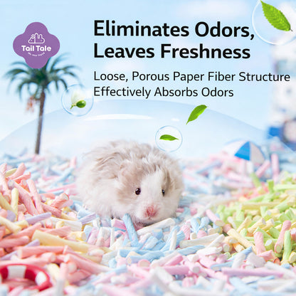 Tail Tale Hamster Rainbow Paper Bedding 360g Effectively Absorbs Odors 100% Virgin Wood Pulp