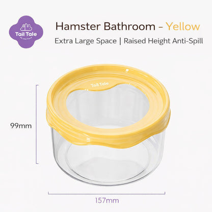 Tail Tale Hamster Bathroom Toilet 360° Transparent Anti-Spill Sand Bath Box (99mm Deep Base)