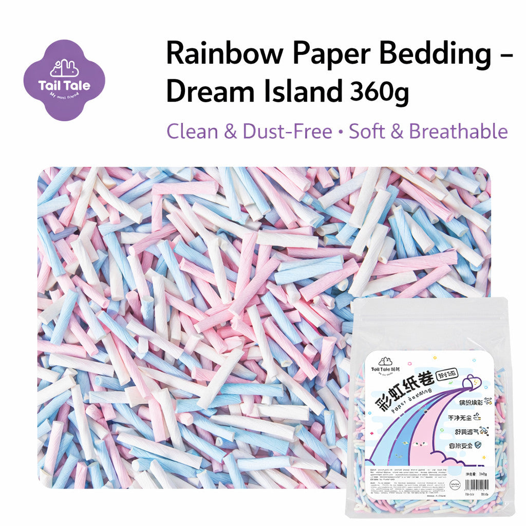 Tail Tale Hamster Rainbow Paper Bedding 360g Effectively Absorbs Odors 100% Virgin Wood Pulp