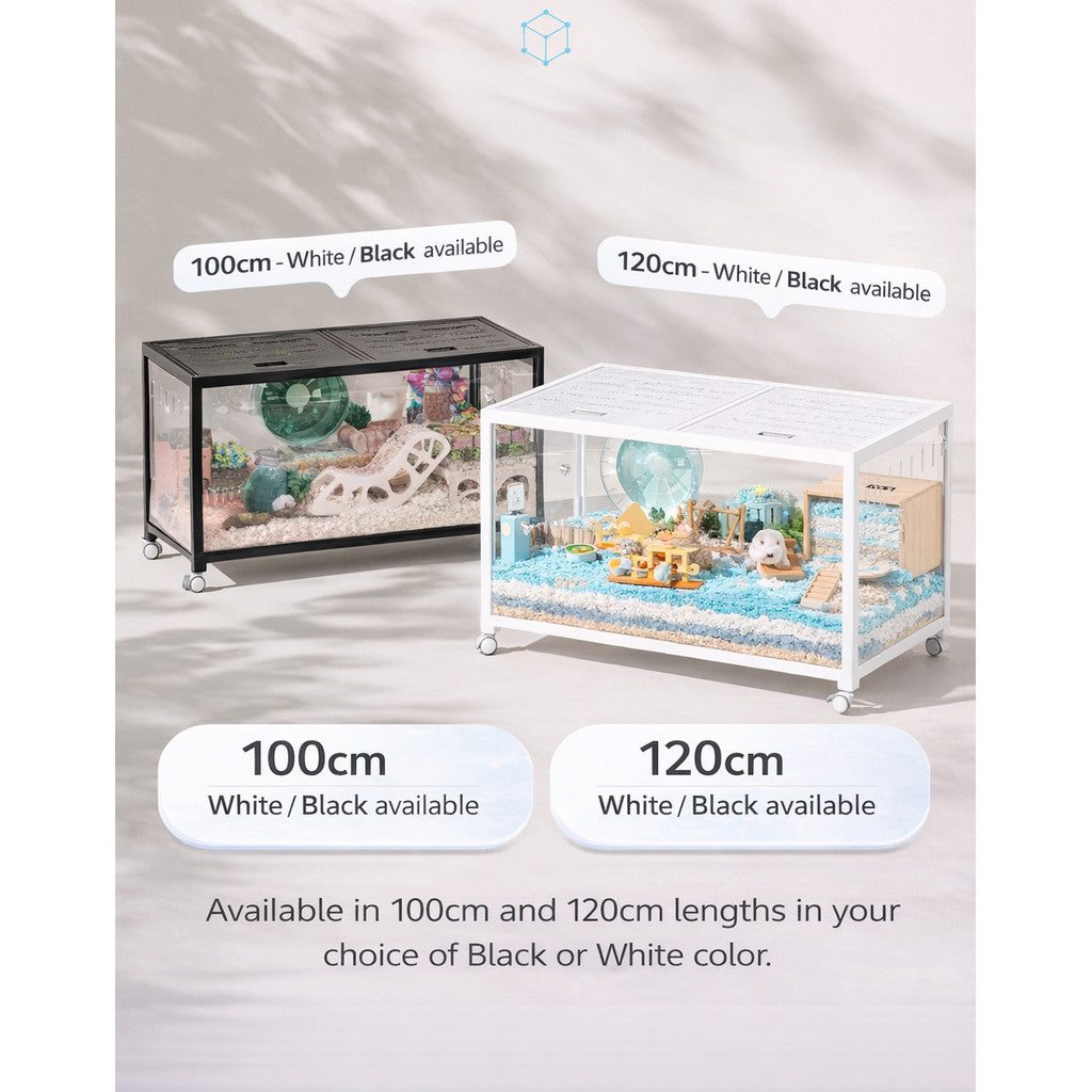 3.0 Bucatstate Hamster Cage 100cm / 120cm Stackable Design Come With Wheels