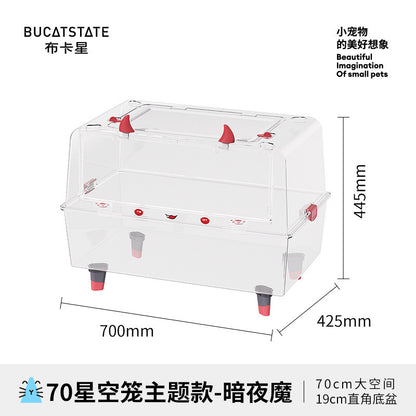 70cm Bucatstate Hamster Cage Acrylic Transparent Crystal Cute Extra Large Luxury Villa Syrian Dwarf Hamster