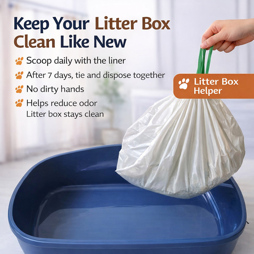 Cat Litter Trash Bags - Drawstring Cat Toilet Disposable Bag, Thickened Drawstring Type Trash Bag, Available In All Size