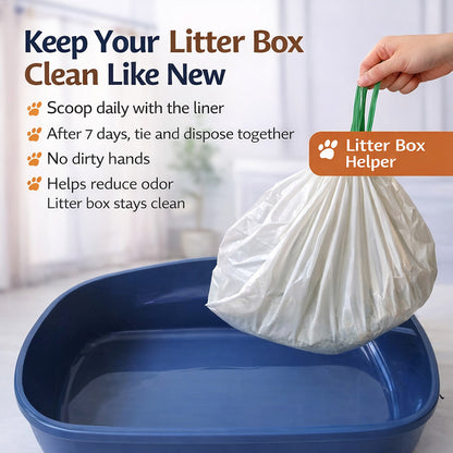 Cat Litter Trash Bags - Drawstring Cat Toilet Disposable Bag, Thickened Drawstring Type Trash Bag, Available In All Size