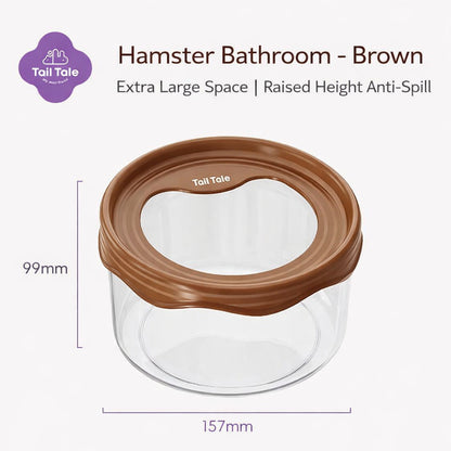 Tail Tale Hamster Bathroom Toilet 360° Transparent Anti-Spill Sand Bath Box (99mm Deep Base)