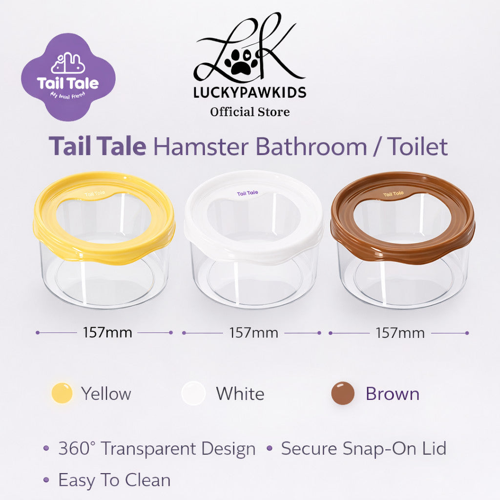 Tail Tale Hamster Bathroom Toilet 360° Transparent Anti-Spill Sand Bath Box (99mm Deep Base)