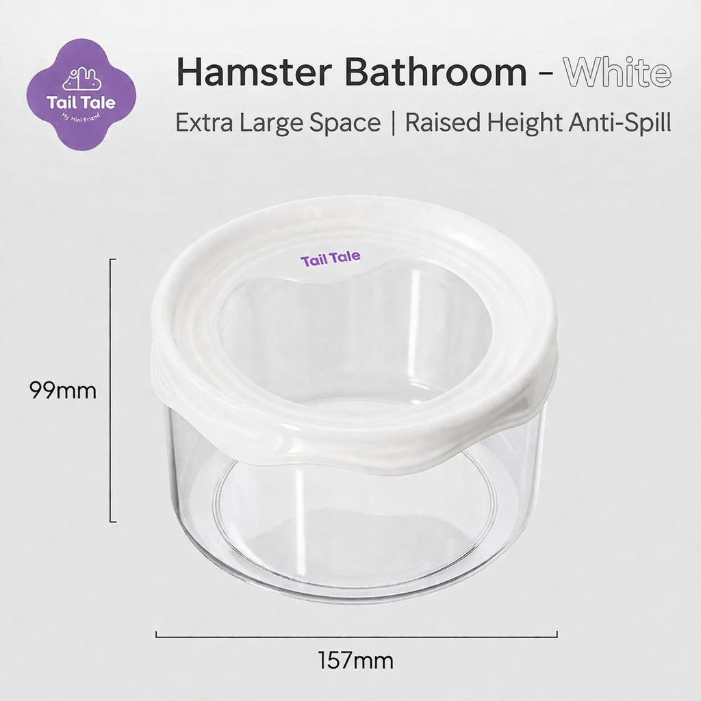 Tail Tale Hamster Bathroom Toilet 360° Transparent Anti-Spill Sand Bath Box (99mm Deep Base)