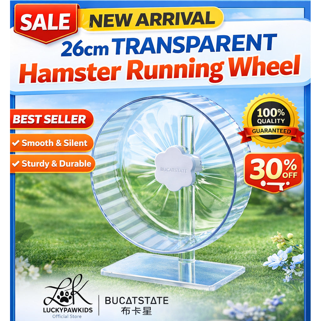 26cm Bucatstate Transparent Crystal Hamster Running Wheel