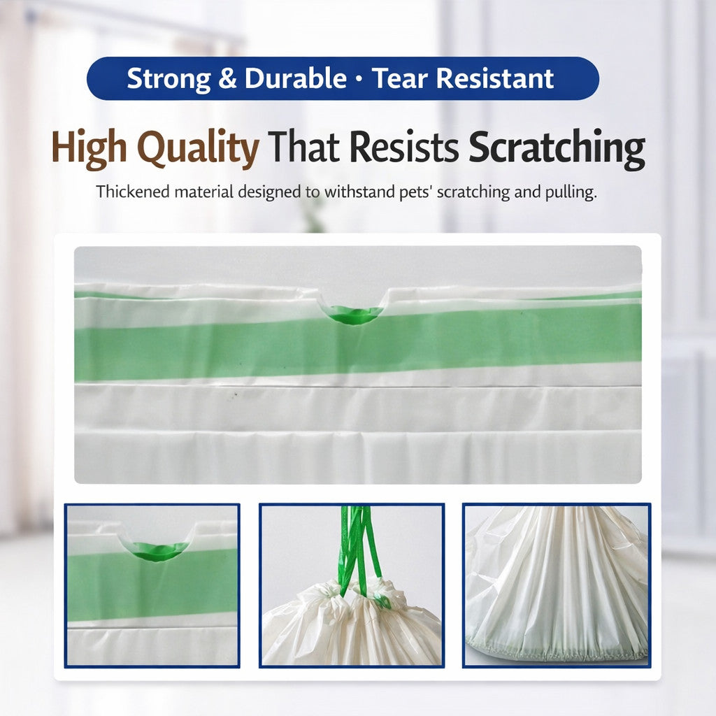 Cat Litter Trash Bags - Drawstring Cat Toilet Disposable Bag, Thickened Drawstring Type Trash Bag, Available In All Size