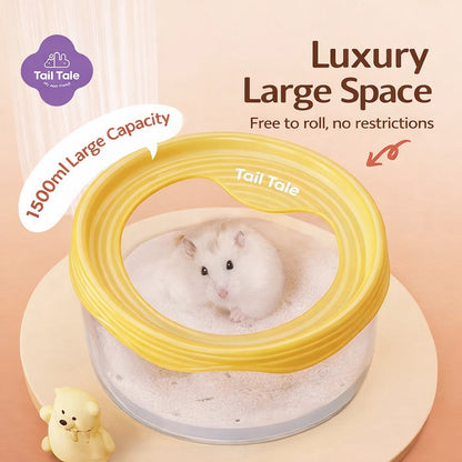 Tail Tale Hamster Bathroom Toilet 360° Transparent Anti-Spill Sand Bath Box (99mm Deep Base)