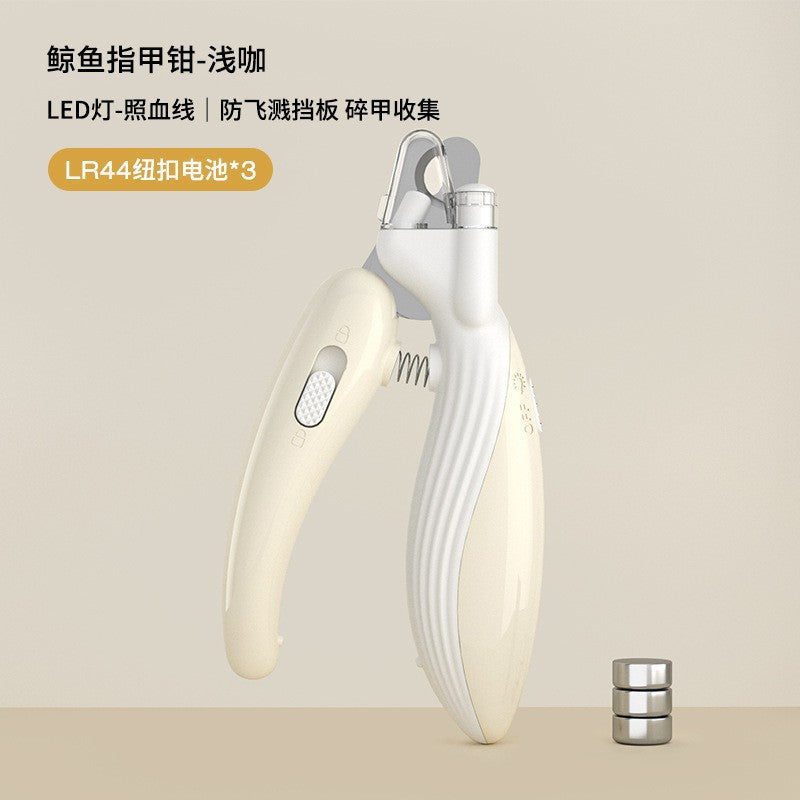 Cross-border new mini pets nail clipper cat dog nail clipper LED light blood line pet nail clipper