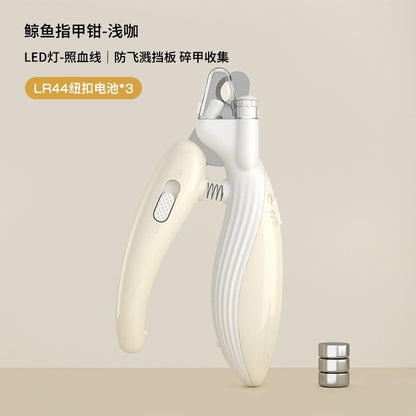 Cross-border new mini pets nail clipper cat dog nail clipper LED light blood line pet nail clipper