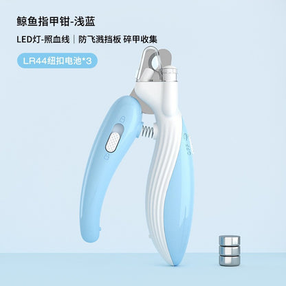 Cross-border new mini pets nail clipper cat dog nail clipper LED light blood line pet nail clipper
