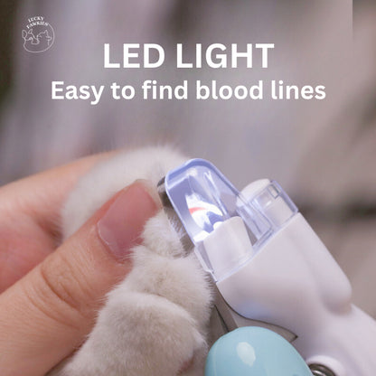 Cross-border new mini pets nail clipper cat dog nail clipper LED light blood line pet nail clipper