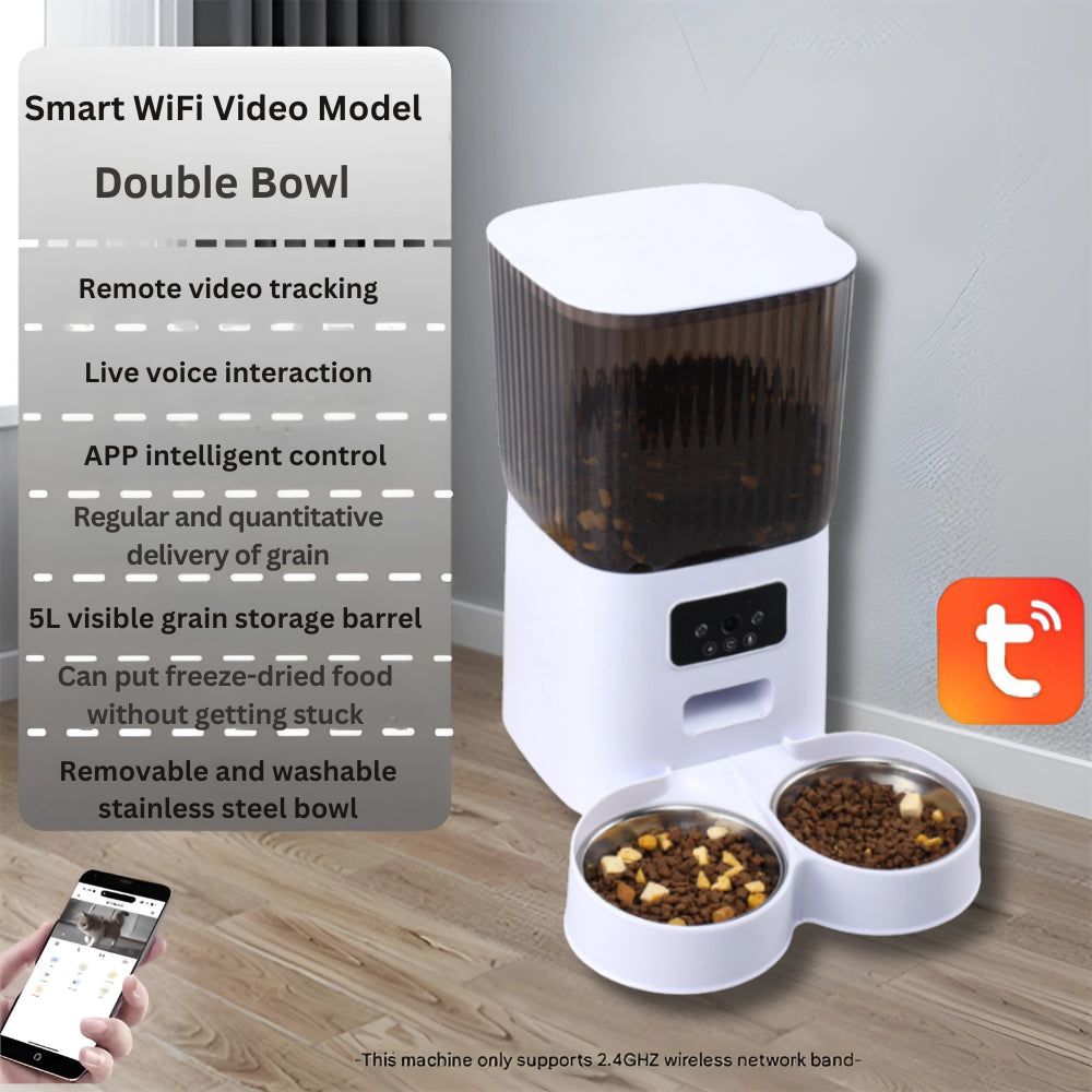 5L Smart Feeder Pet Intelligent Automatic APP WiFi Remote Voice Video Feeding Machine