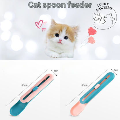 <SG-Seller> FuninCrea Lickable Cat Treats Spoon, Cat Liquid Snacks Feeding Spoon Pet Food Scoop for Feeding Lickable Wet