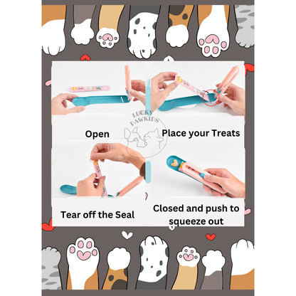 <SG-Seller> FuninCrea Lickable Cat Treats Spoon, Cat Liquid Snacks Feeding Spoon Pet Food Scoop for Feeding Lickable Wet