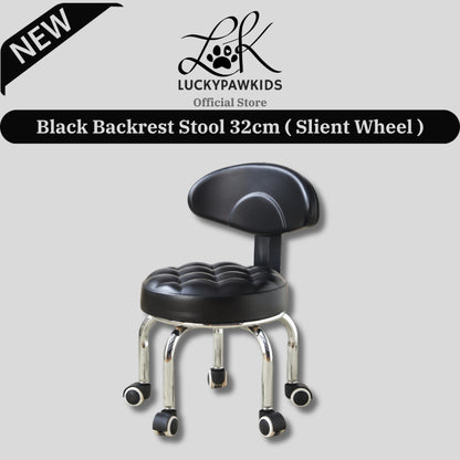 Backrest Stool With Silent Wheel 23cm Comfortable Support Stool / Round Stool