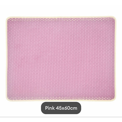 Cat Litter Mat 45x60cm Waterproof Cat Mat Anti-Splash EVA Double Layer Filter Anti-Leakage Control Litter Mat