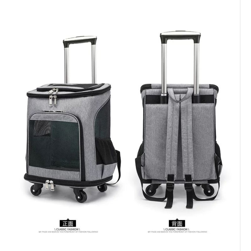 Pets Travel Roller Bag 2 In 1 / Carrier Backpack