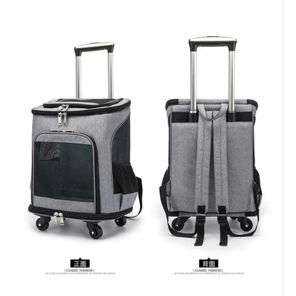Pets Travel Roller Bag 2 In 1 / Carrier Backpack