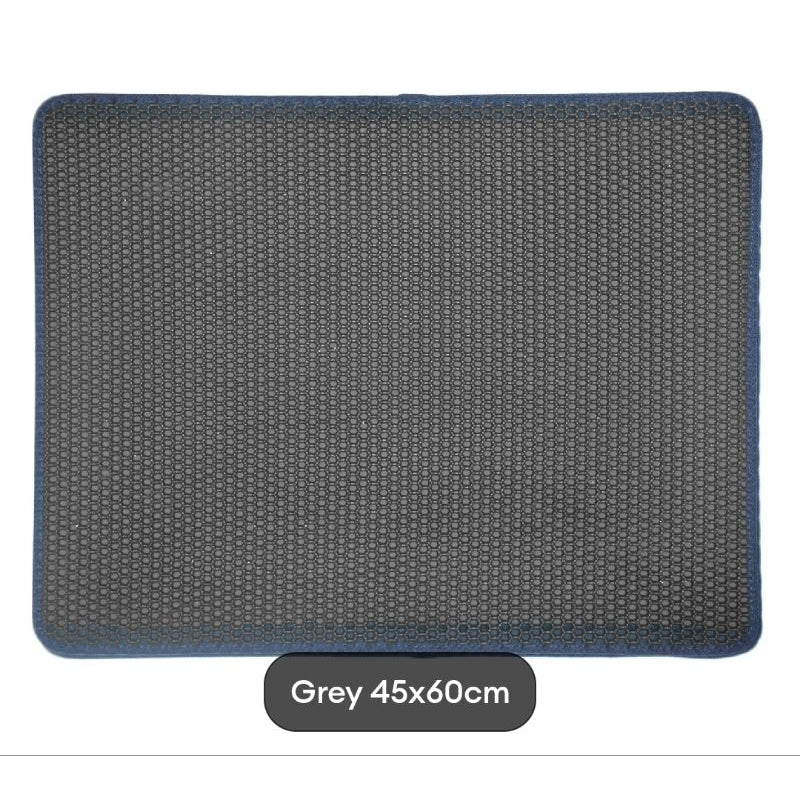 Cat Litter Mat 45x60cm Waterproof Cat Mat Anti-Splash EVA Double Layer Filter Anti-Leakage Control Litter Mat