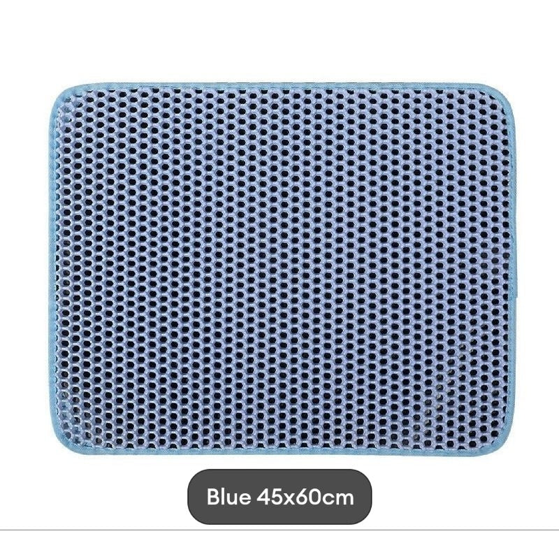 Cat Litter Mat 45x60cm Waterproof Cat Mat Anti-Splash EVA Double Layer Filter Anti-Leakage Control Litter Mat