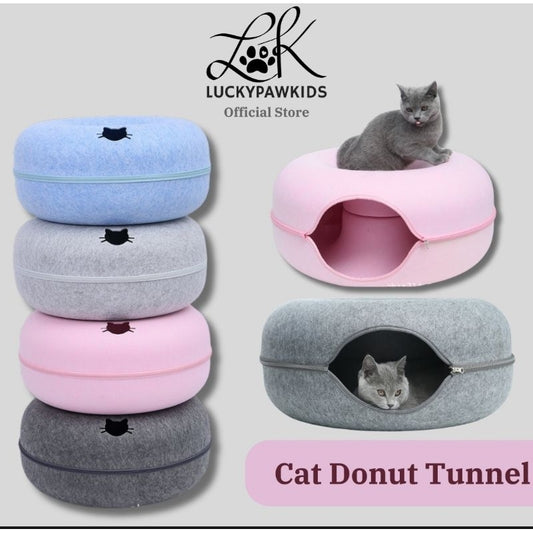 Cat Donut Tunnel / Cat Toy / Cat Bed / Cat House/Luckypawkids
