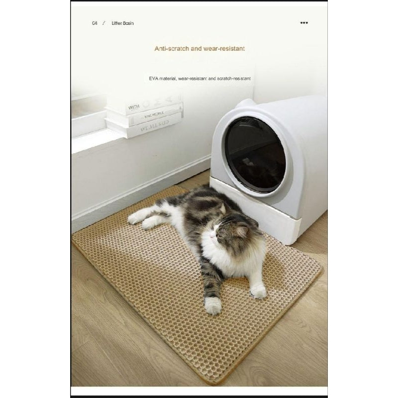 Cat Litter Mat 45x60cm Waterproof Cat Mat Anti-Splash EVA Double Layer Filter Anti-Leakage Control Litter Mat