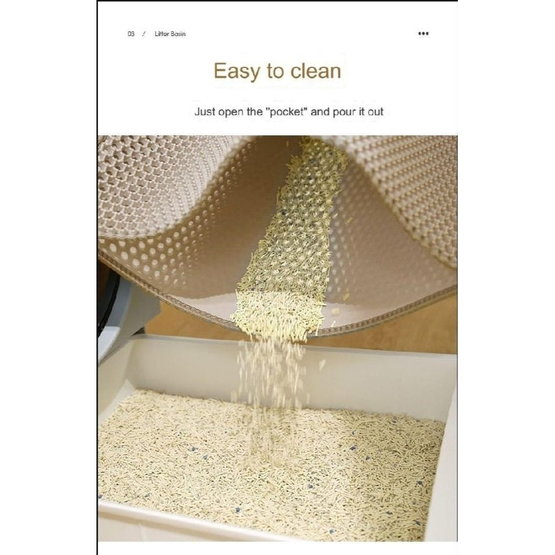 Cat Litter Mat 45x60cm Waterproof Cat Mat Anti-Splash EVA Double Layer Filter Anti-Leakage Control Litter Mat
