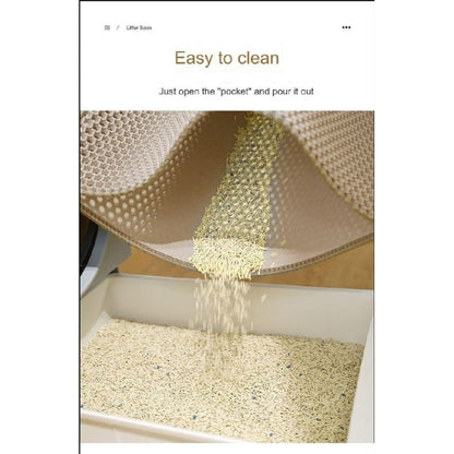 Cat Litter Mat 45x60cm Waterproof Cat Mat Anti-Splash EVA Double Layer Filter Anti-Leakage Control Litter Mat