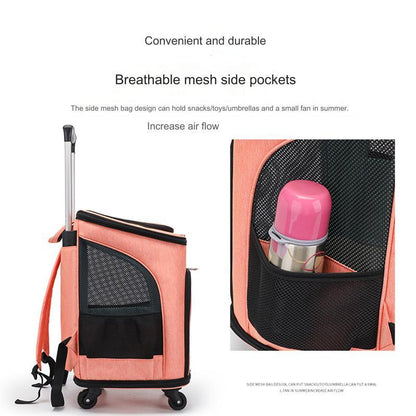 Pets Travel Roller Bag 2 In 1 / Carrier Backpack