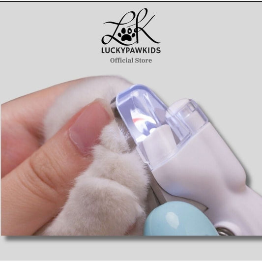 Cross-border new mini pets nail clipper cat dog nail clipper LED light blood line pet nail clipper