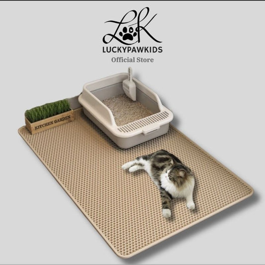 Cat Litter Mat 45x60cm Waterproof Cat Mat Anti-Splash EVA Double Layer Filter Anti-Leakage Control Litter Mat