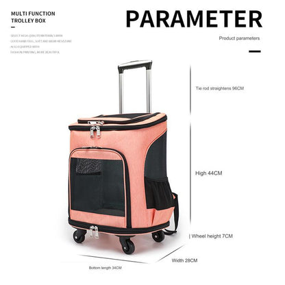 Pets Travel Roller Bag 2 In 1 / Carrier Backpack