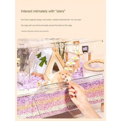 Hamster Cage Transparent Acrylic 43/50/62/70/75/88/100CM