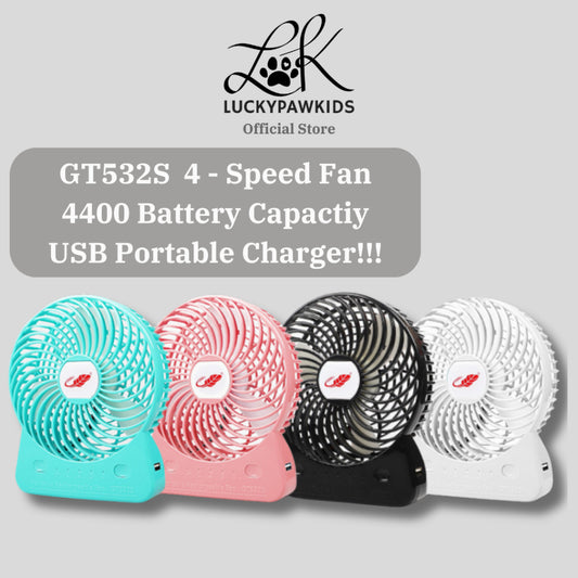 Gongtian GT532S Portable Fan with USB Phone Charger/Luckypawkids