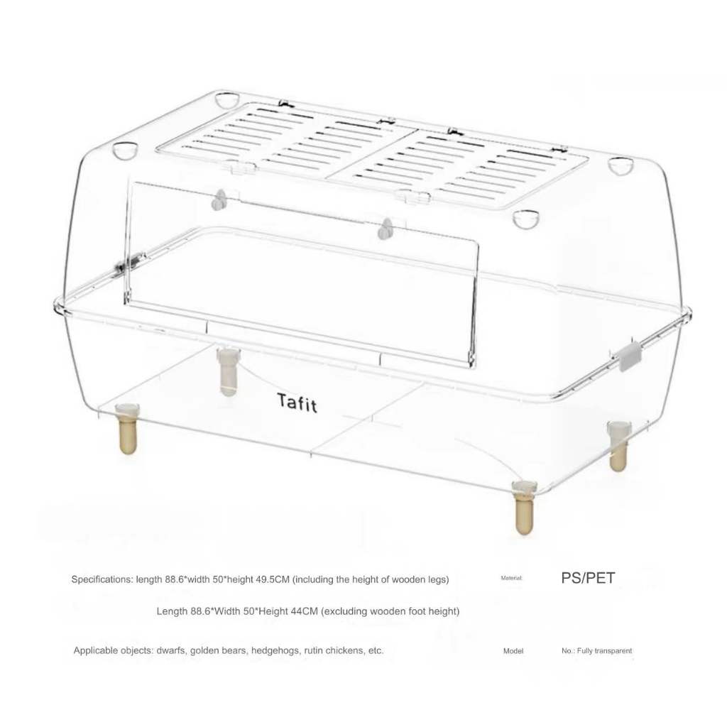 Hamster Cage Transparent Acrylic 43/50/62/70/75/88/100CM