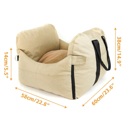 Dog Double Sided Booster Car Seat / Safety Seat for Dog / Water Resistant Fabric / Washable Cover