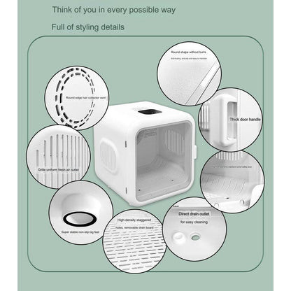 Smart Pet Dryer Box, Blowing, Drying, Sterilization, Smart Puppy Drying Box 62L/Luckypawkids