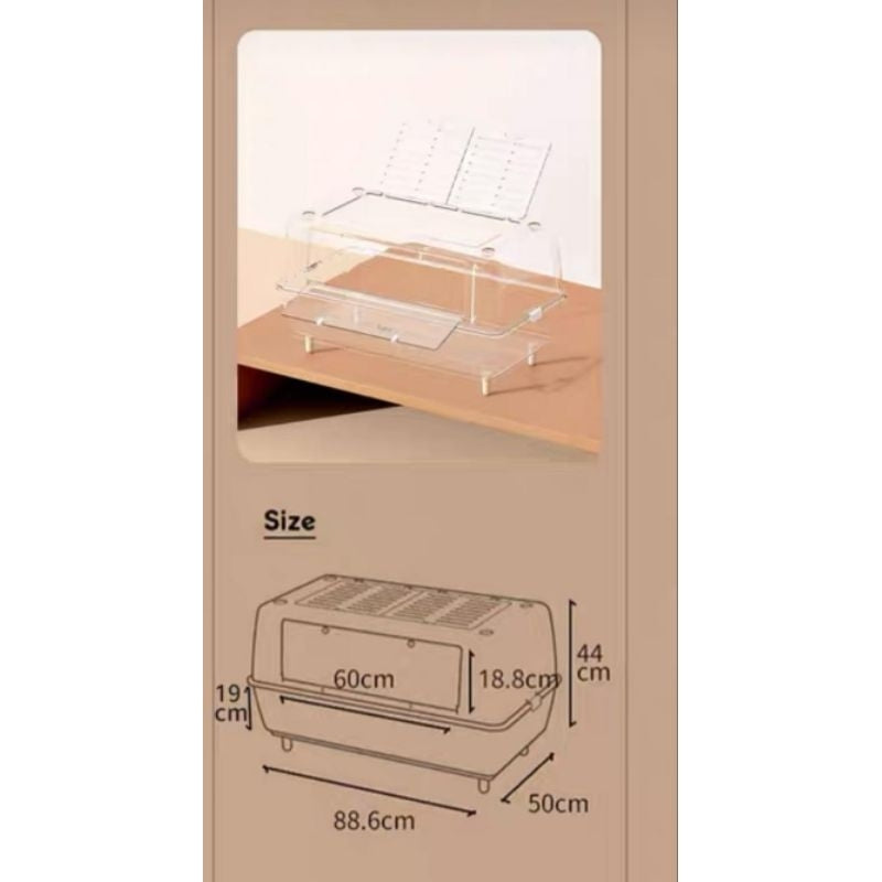 Hamster Cage Transparent Acrylic 43/50/62/70/75/88/100CM