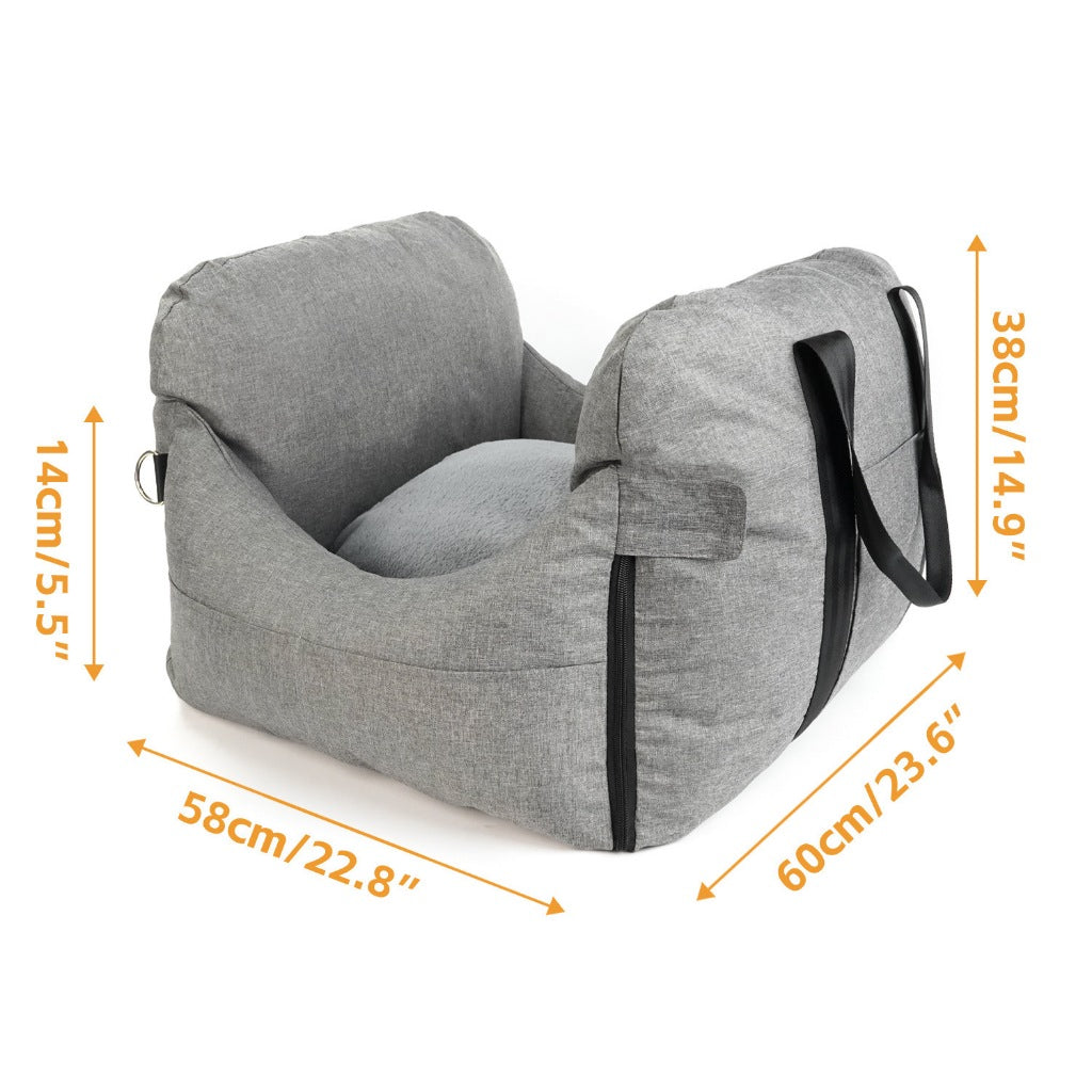 Dog Double Sided Booster Car Seat / Safety Seat for Dog / Water Resistant Fabric / Washable Cover