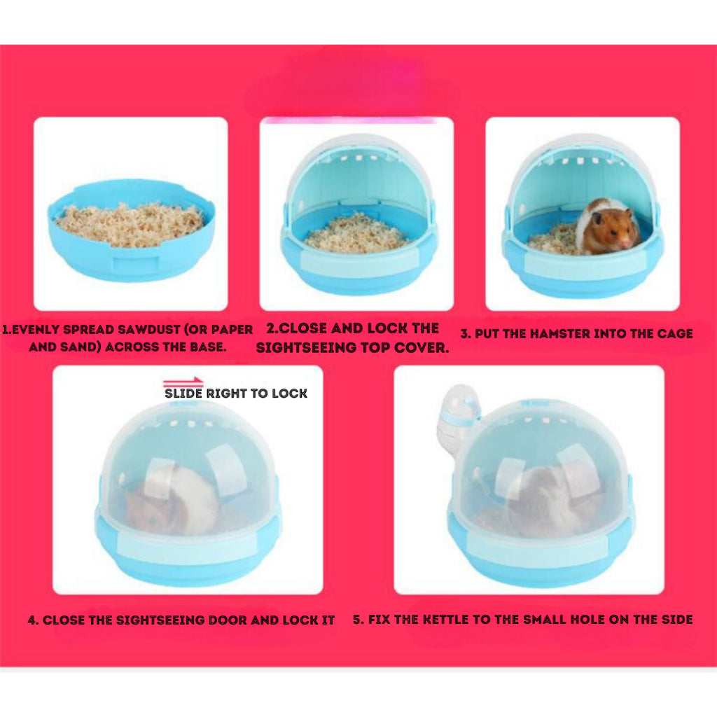 Carno Hamster Portable Carrier With Drinking Bottle